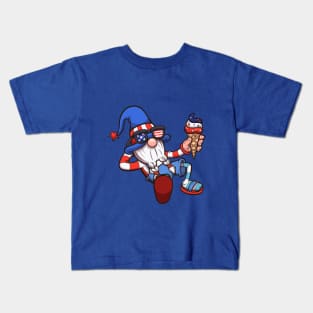 4th Of July Gnome With Ice Cream Kids T-Shirt